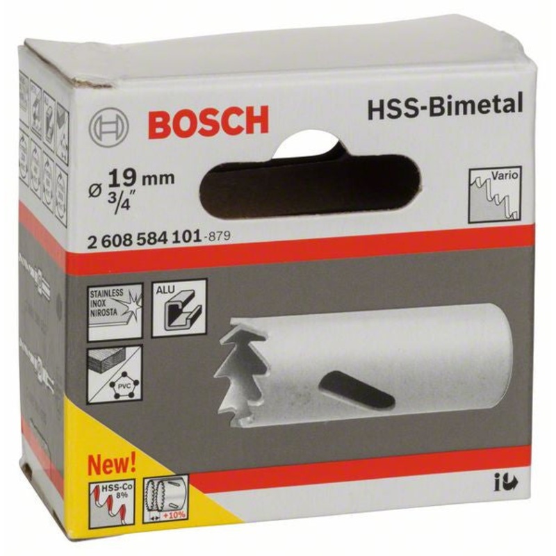 Bosch HSS bi metal holesaw for standard adapters 19 mm. 3 4′ 2608584101
