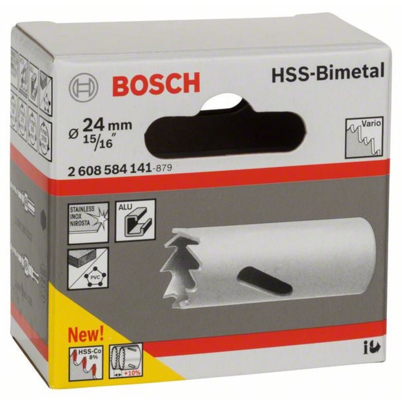 Bosch HSS bi metal holesaw for standard adapters 24 mm. 15 16′ 2608584141