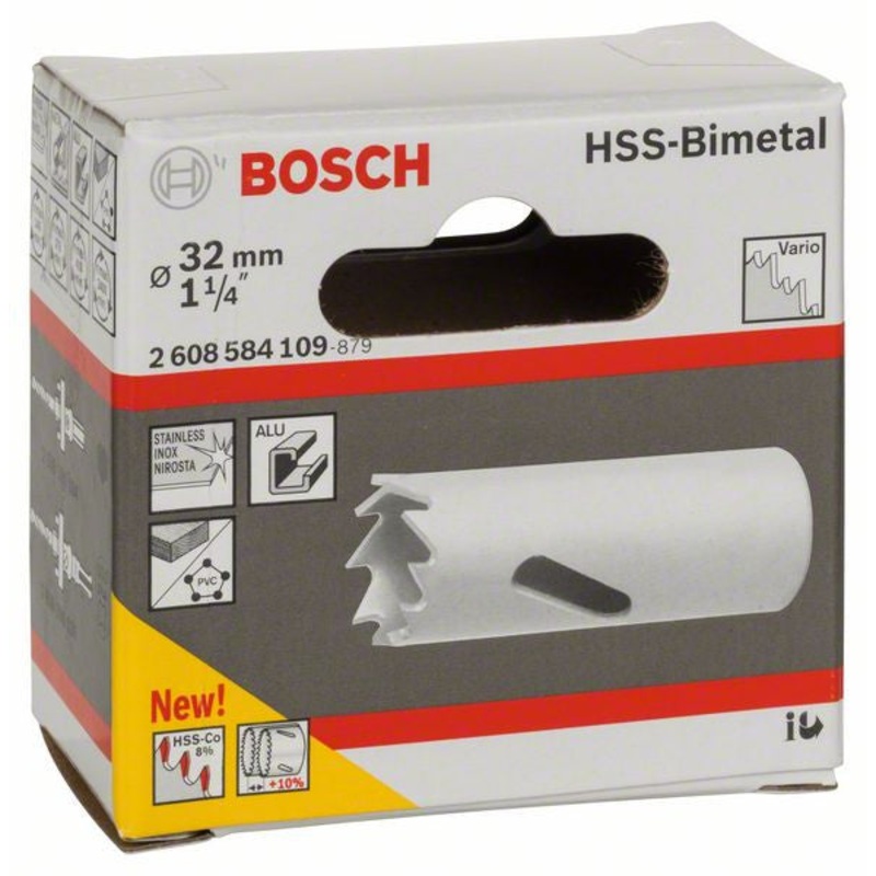 Bosch HSS bi metal holesaw for standard adapters 32 mm. 1 1 4′ 2608584109