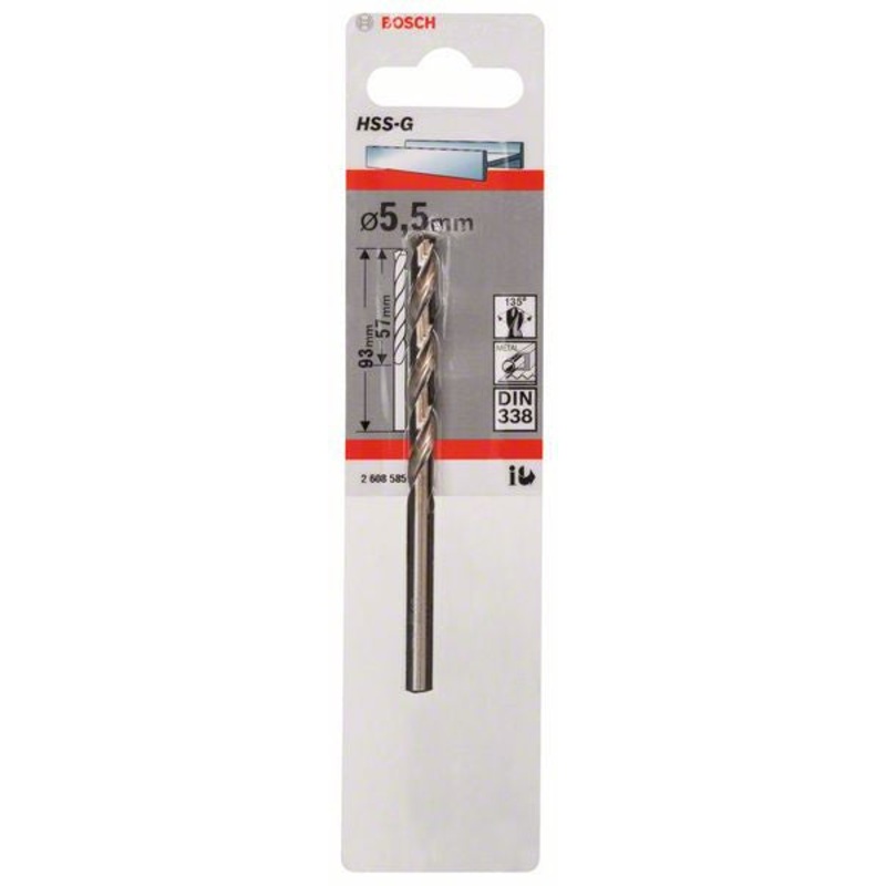 Bosch Metal drill bits HSS G. DIN 338 5.5 x 57 x 93 mm 2608585925