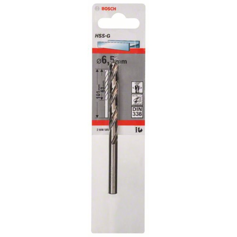 Bosch Metal drill bits HSS G. DIN 338 6.5 x 63 x 101 mm 2608585927