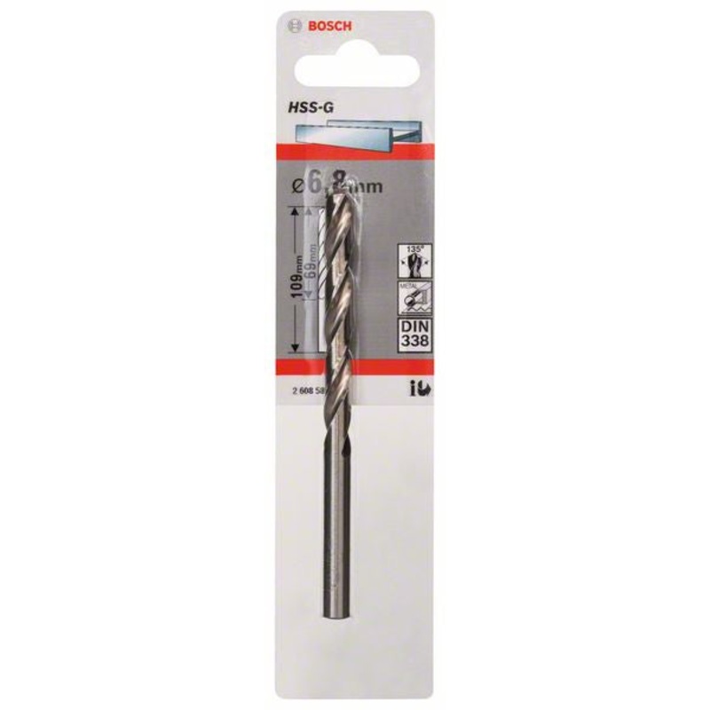 Bosch Metal drill bits HSS G. DIN 338 6.8 x 69 x 109 mm 2608585928