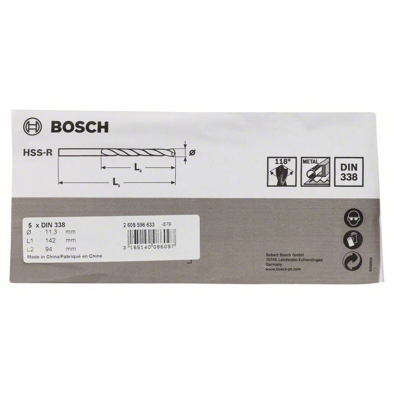 Bosch Metal drill bits HSS R. DIN 338 11.3 x 94 x 142 mm 2608596633