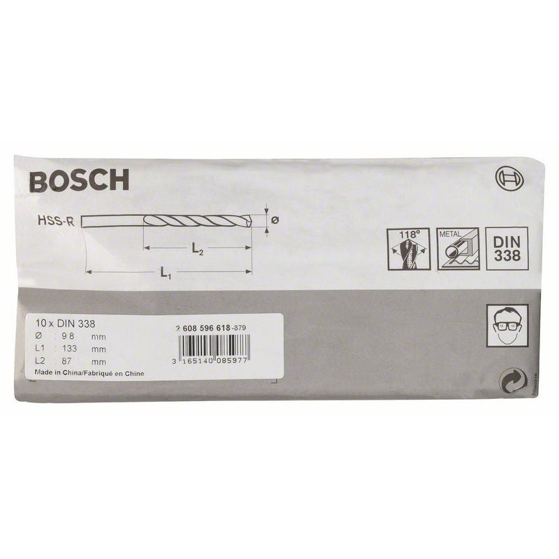 Bosch Metal drill bits HSS R. DIN 338 9.8 x 87 x 133 mm 2608596618
