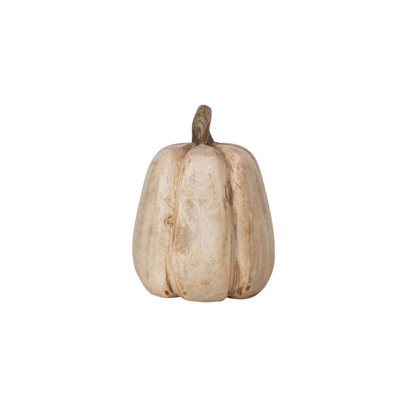 5-1/4 Round x 7H Carved Mango Wood Pumpkin