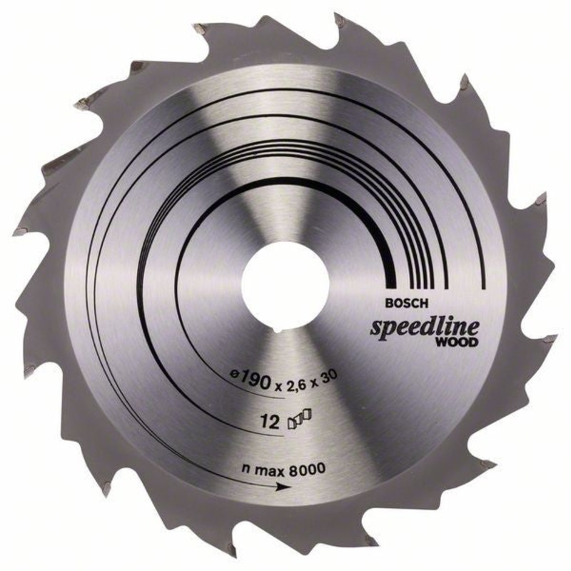 Bosch Circular saw blade Speedline Wood 190 x 30 x 2.6 mm. 12 2608640800