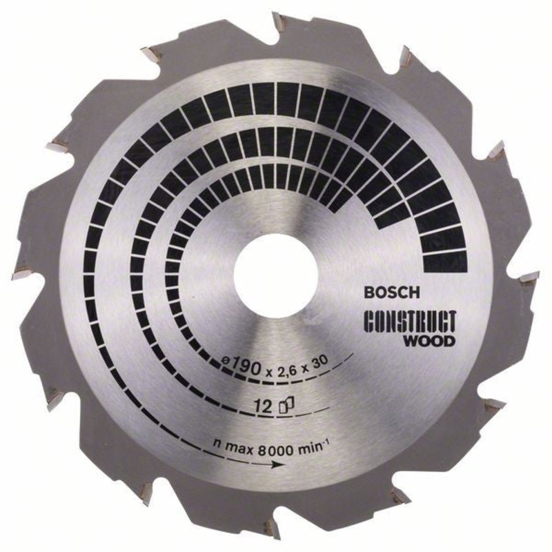 Bosch Construct Wood circular saw blade 190 x 30 x 2.6 mm. 12 2608640633