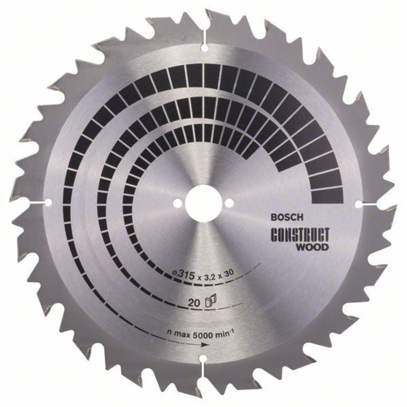 Bosch Construct Wood circular saw blade 315 x 30 x 3.2 mm. 20 2608640701