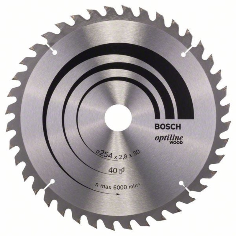 Bosch Optiline Wood circular saw blade 254 x 30 x 2.8 mm. 40 2608640443