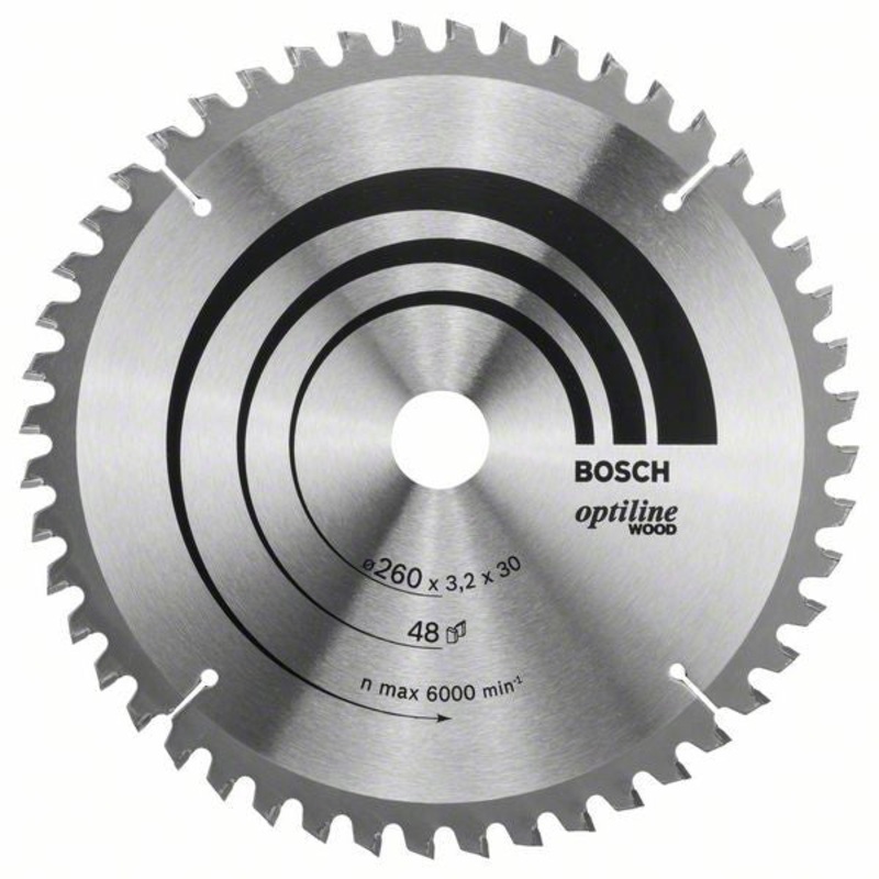 Bosch Optiline Wood circular saw blade 260 x 30 x 3.2 mm. 48 2608641202