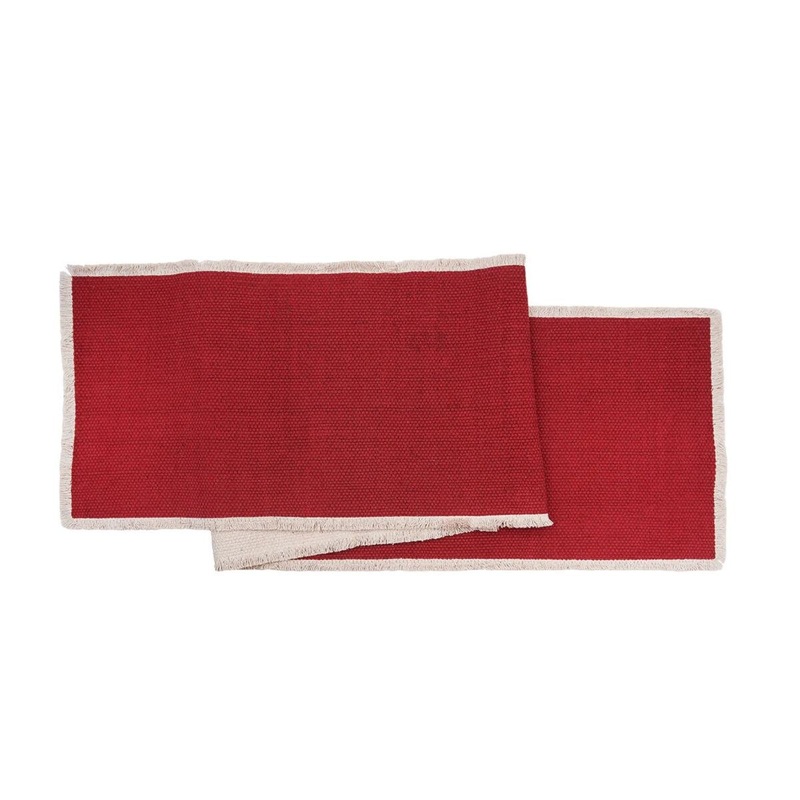 Fringed Cherry Table Runner