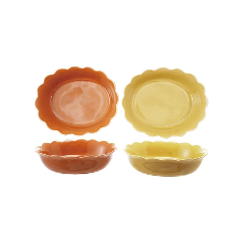 Oval Stoneware Scalloped Baker