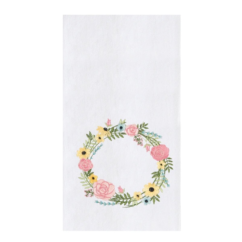 Spring Bloom Wreath Kitchen Towel