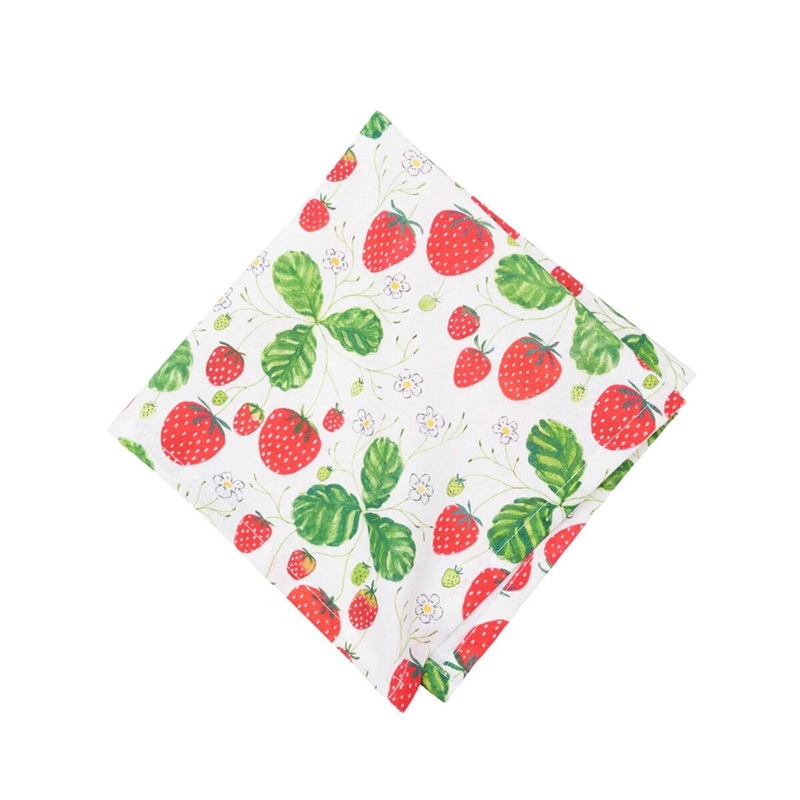 Strawberry Patch & Plaid Table Linens
