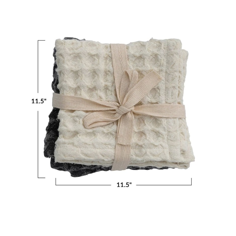 11.5 Cotton Waffle Weave Dish Cloths w/ Loops