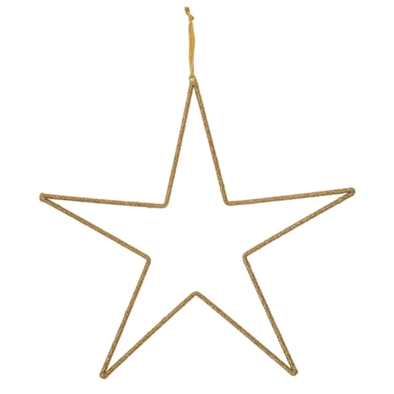 20W x 20H Hanging Metal & Glass Bead Star
