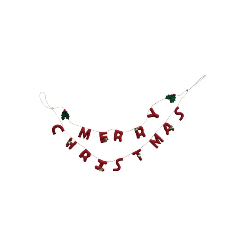 30 Merry Christmas Garland W/Leaves