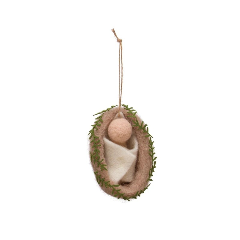 4H Wool Felt Baby Jesus Ornament
