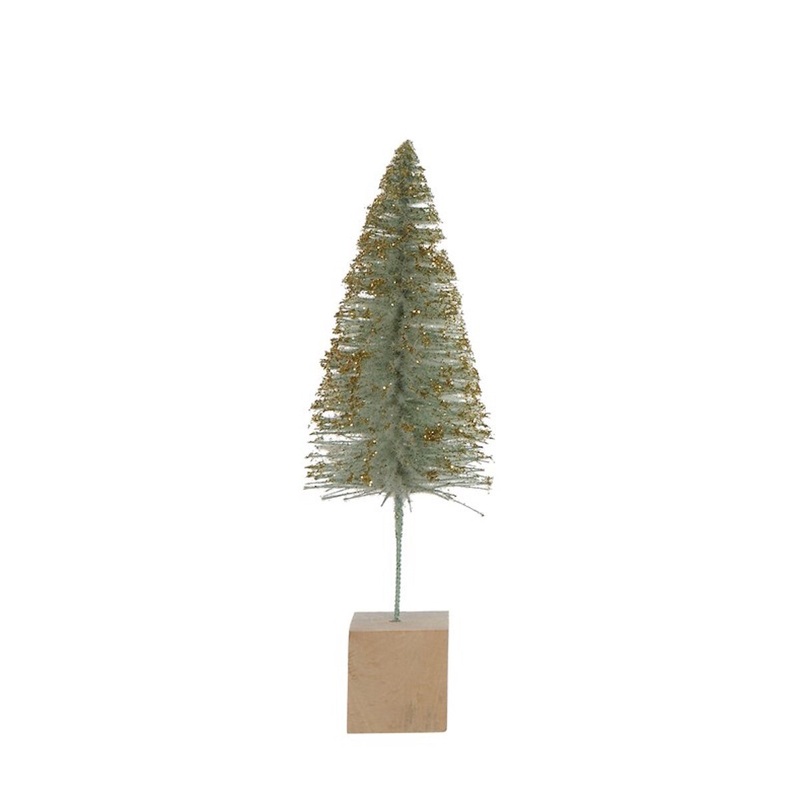 Aqua & Gold 9 Bottle Brush Tree