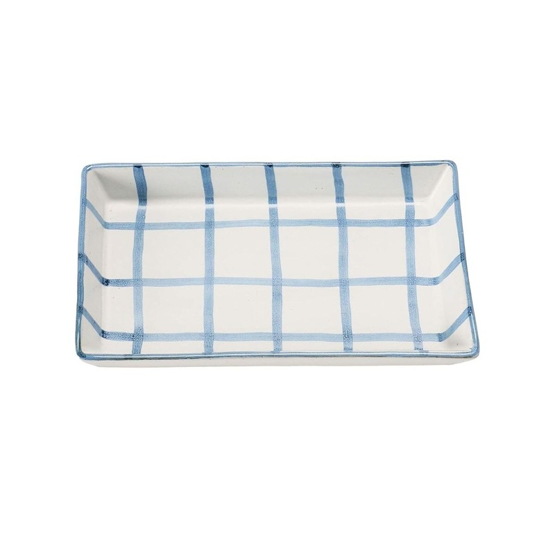 Hand-Painted Stoneware Tray- Large