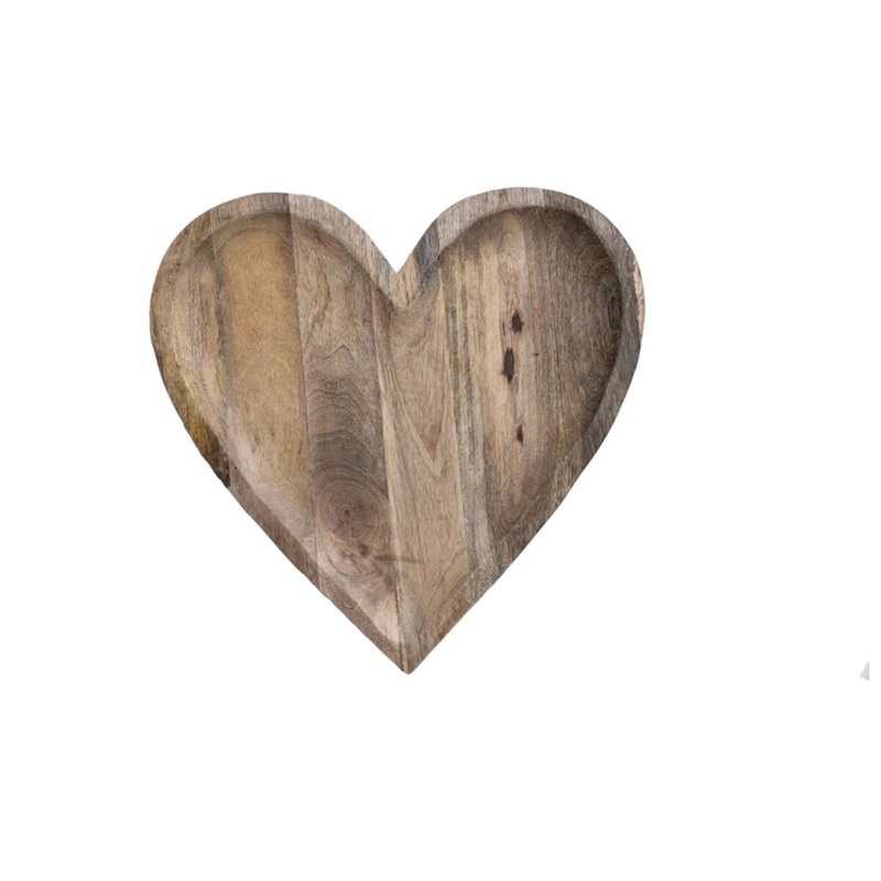 Mango Wood Heart Shaped Bowl