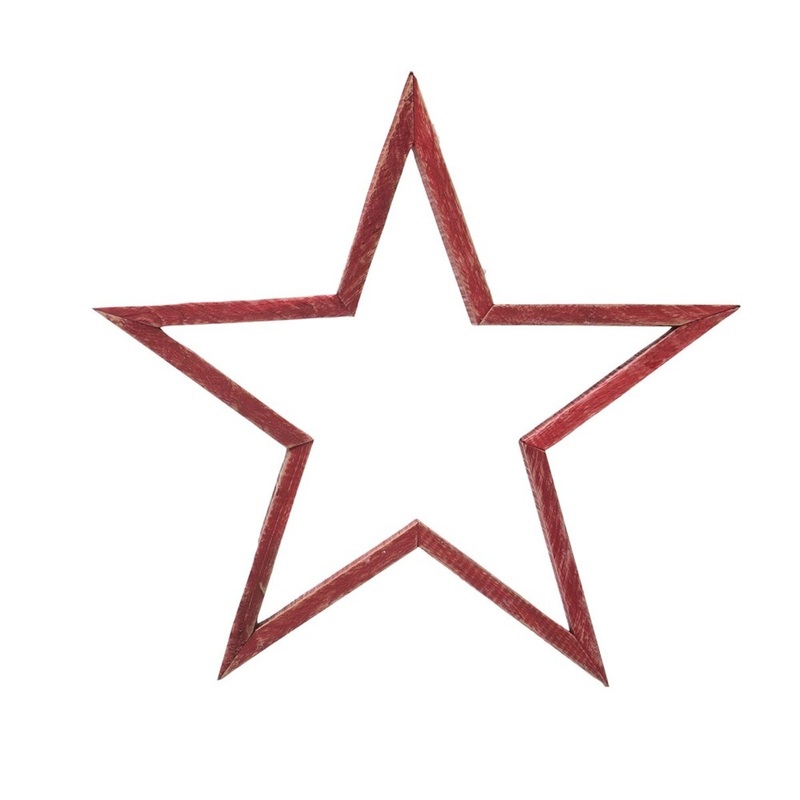 Red Wooden Star – Large