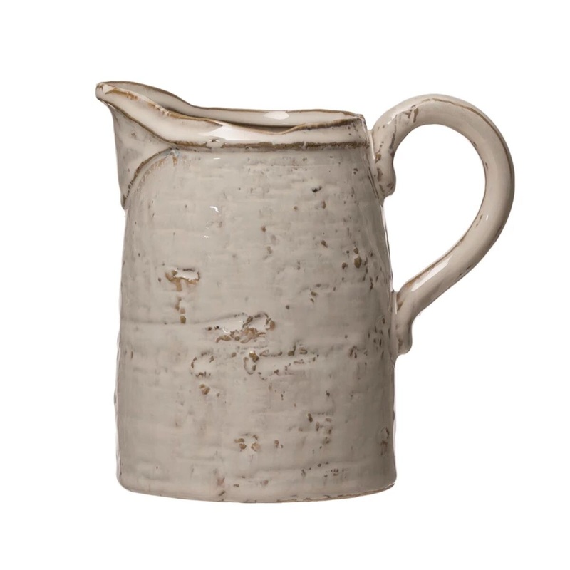 Stoneware Pitcher with Glaze