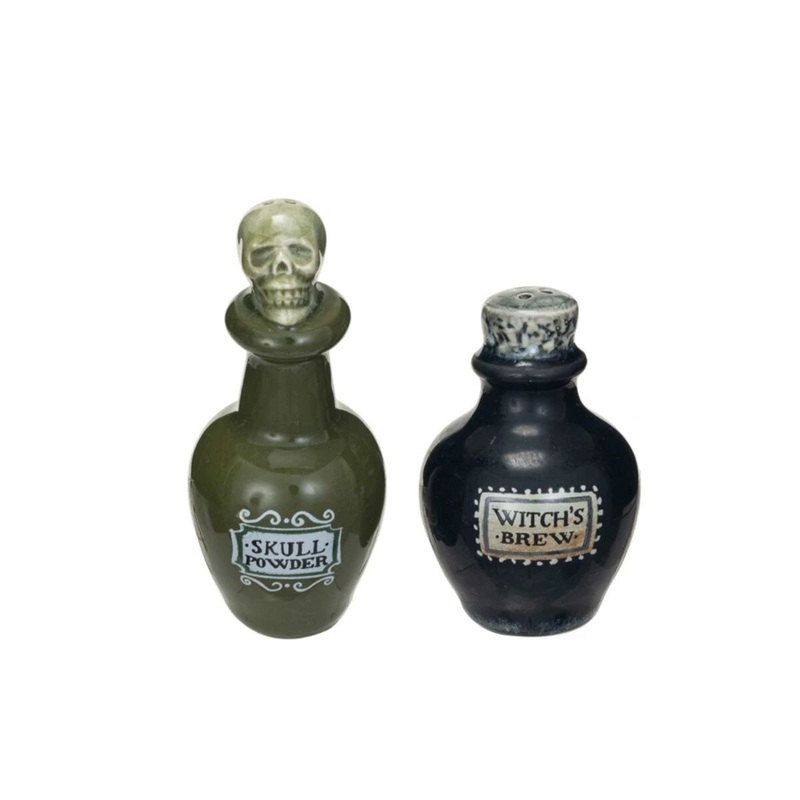 Stoneware Potion Bottle Salt & Pepper Shakers