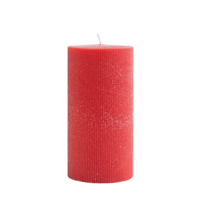 Unscented Pleated Pillar Candle, Powder Finish