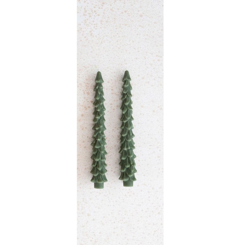 Unscented Tree Shaped Taper Candles (set of 2)