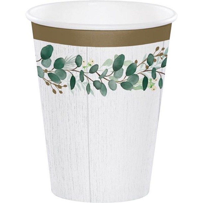 12 oz Eucalyptus  Green Paper Cups