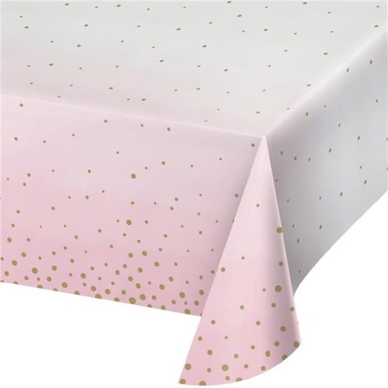 54 x 102 Pink & Gold Table Cover