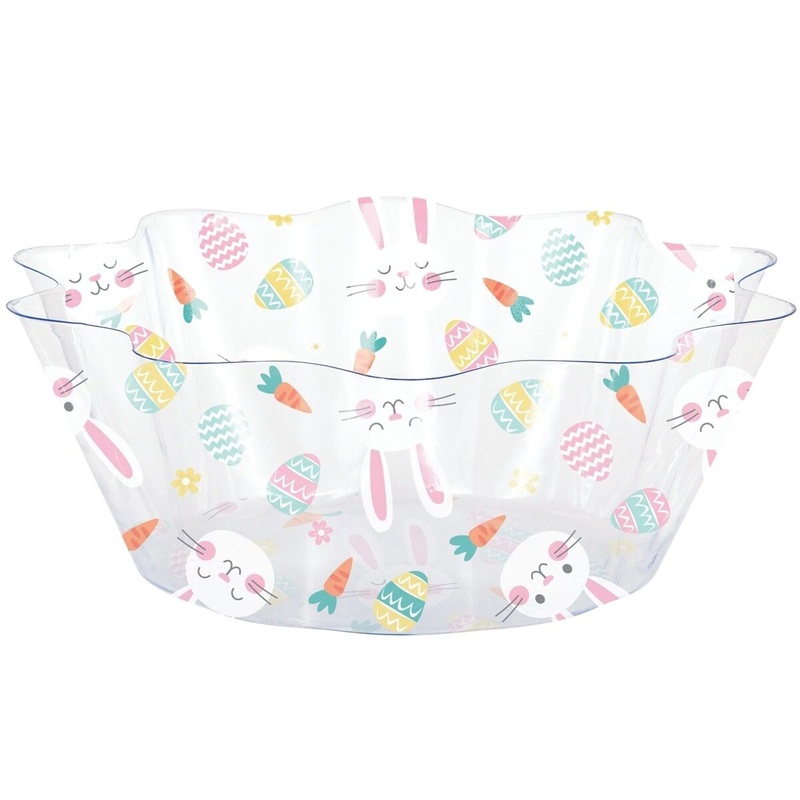 8 Plastic Easter Toss Fluted Bowl