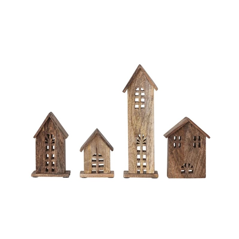 Carved Mango Wood Houses