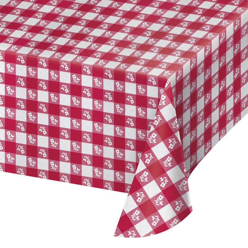 Converting Red Gingham Table Cover – 54 X 108