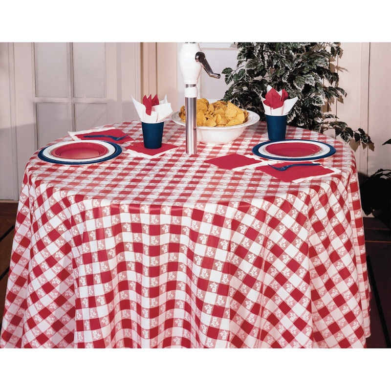Converting Red Gingham Table Cover – 82 Round