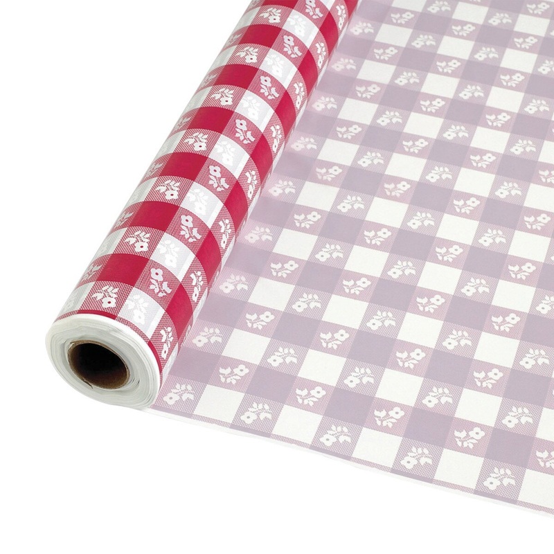 Converting Red Gingham Table Cover Roll – 40 X 100′