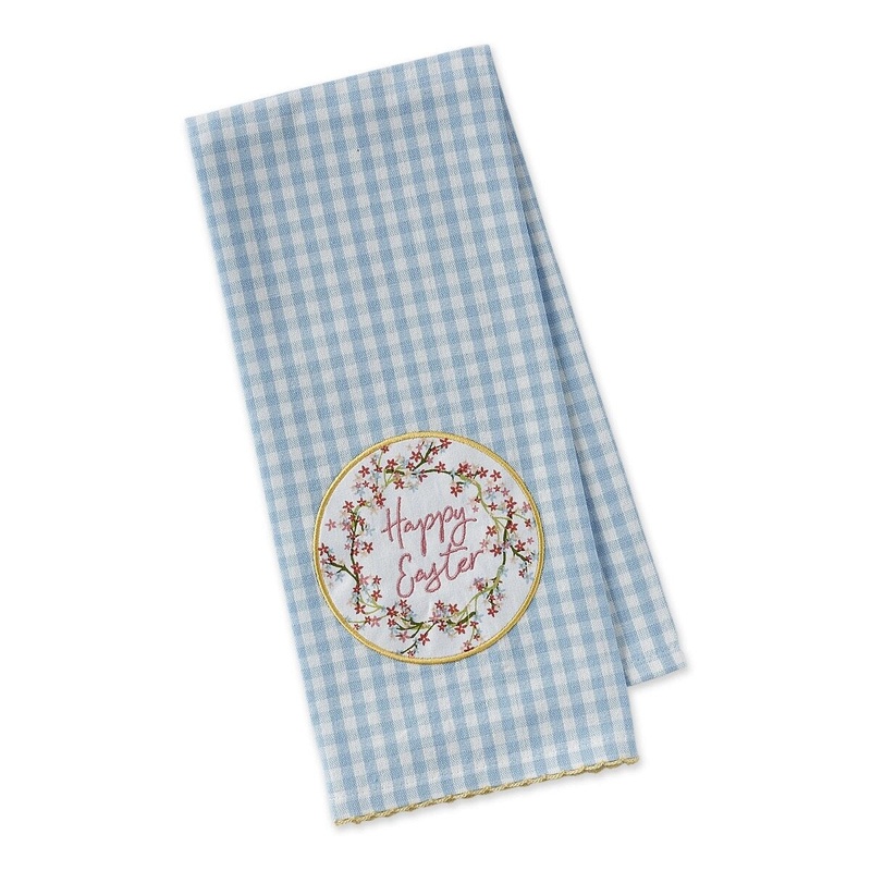Happy Easter Wreath Dish Towel