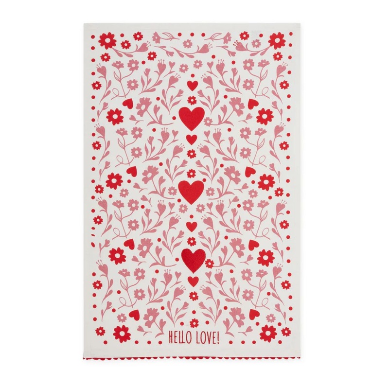 Hello Love Embellished Dishtowel