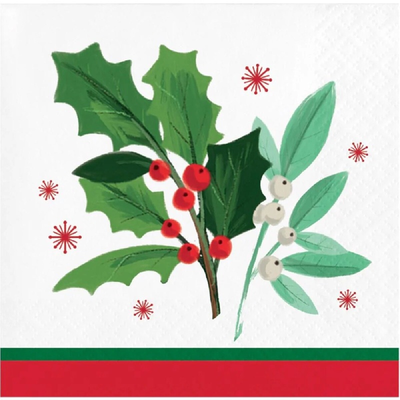 Holly Jolly Beverage Napkin