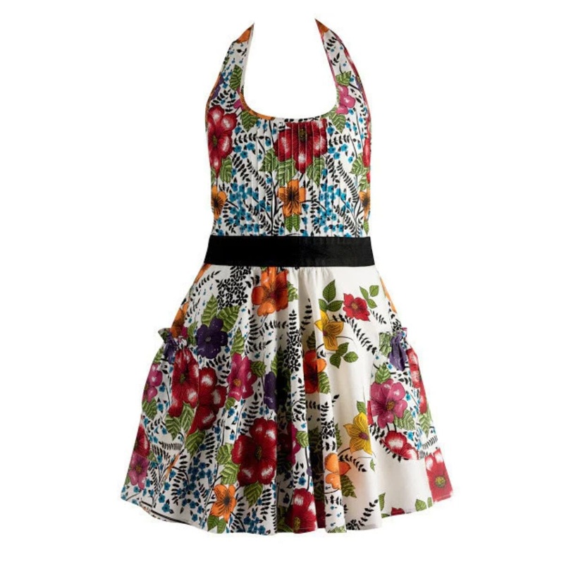 India Flower Vintage Apron