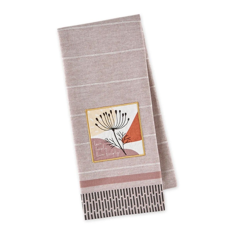 Love Deeply, Live Simply Embellished Dishtowel