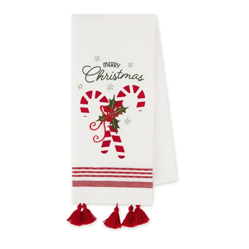 Merry Christmas Candy Cane Dishtowel