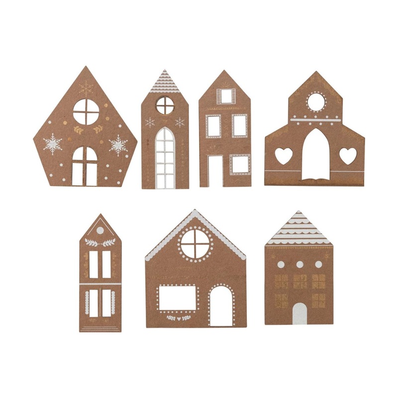 Recycled Cardboard Gingerbread House Village