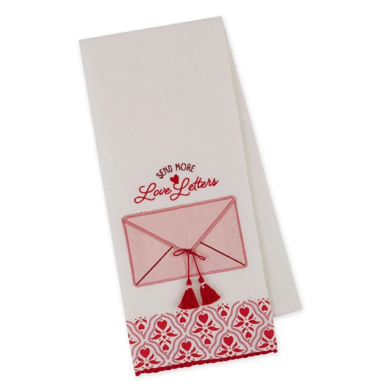 Send More Love Letters Embellished Dishtowel
