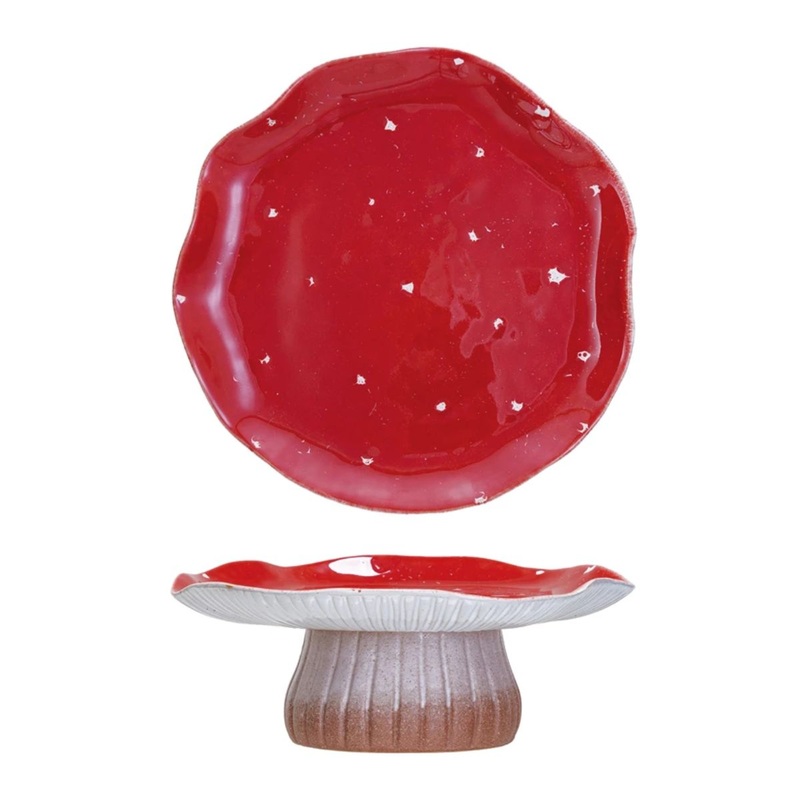 Stoneware Mushroom Shaped Pedestal