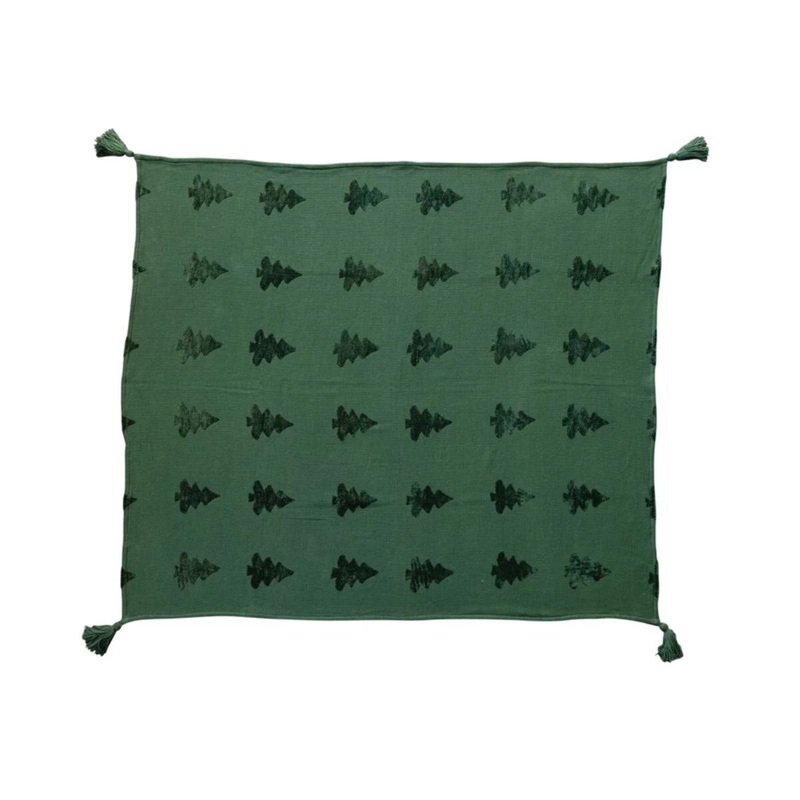 Throw w/ Trees & Tassels