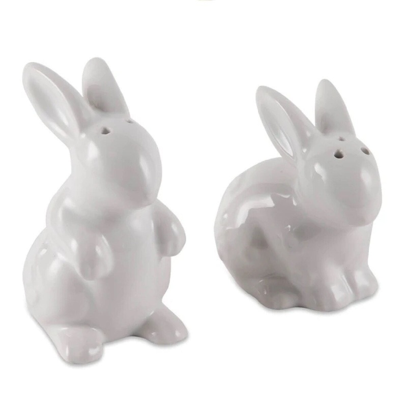 White Rabbits Ceramic Salt/Pepper Shakers