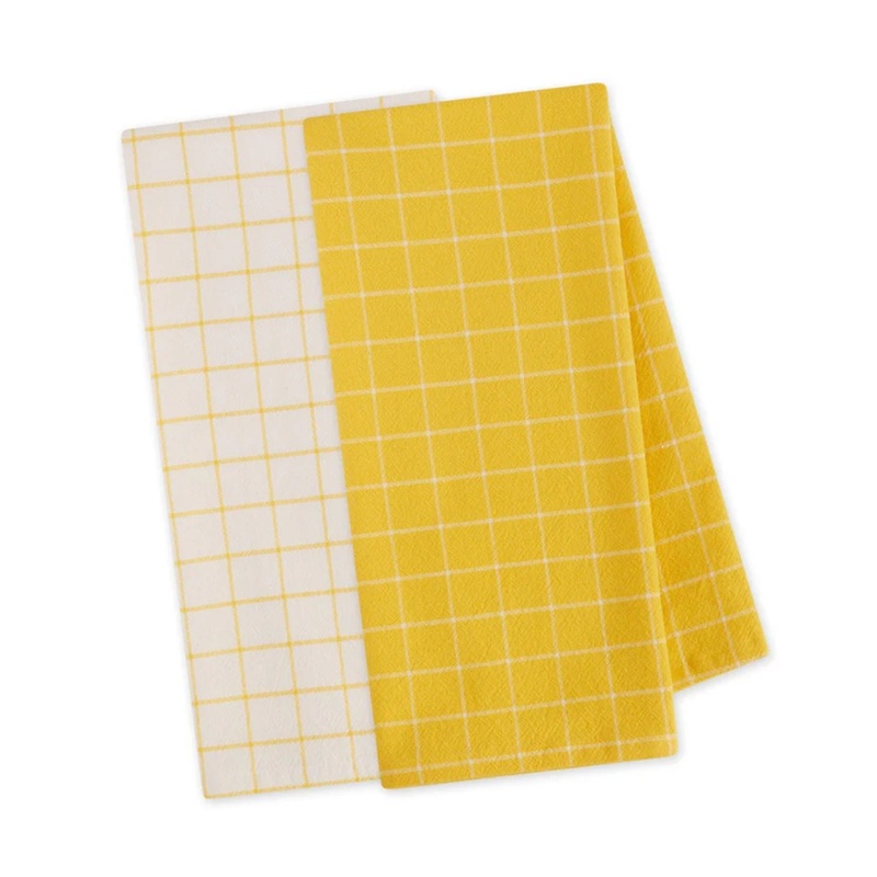 Yarrow Yellow Floursack Dish Towel Set of 2