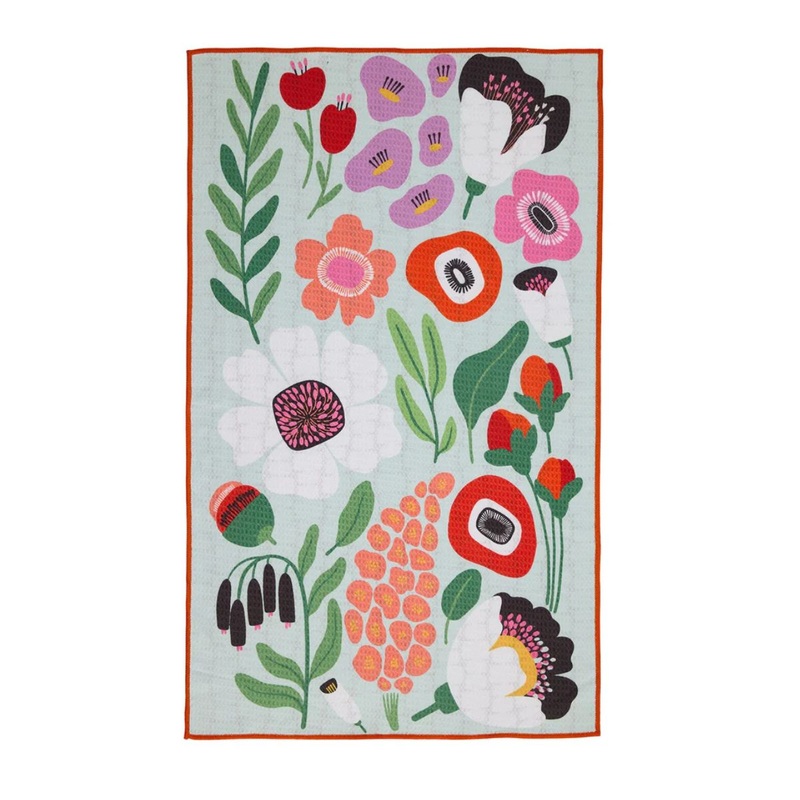 Bright Blooms Printed Microfiber Dish Towel Bright Blooms Printed Microfiber Dish Towel